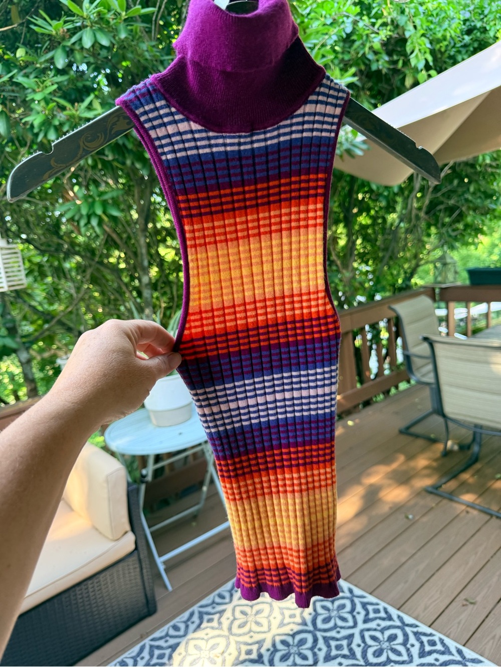 Urban Outfitters Striped Ribbed Tank in Purple, Orange, Yellow - Picture 3 of 7